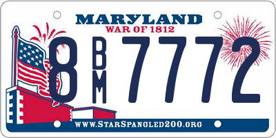 MD license plate 8BM7772