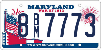 MD license plate 8BM7773