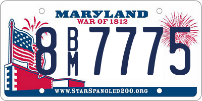 MD license plate 8BM7775