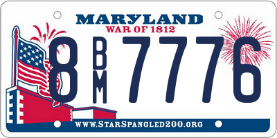 MD license plate 8BM7776