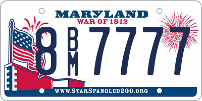 MD license plate 8BM7777