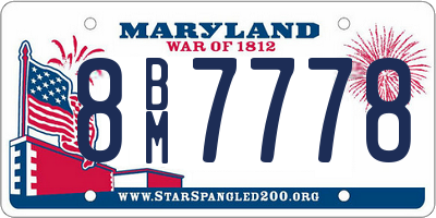 MD license plate 8BM7778