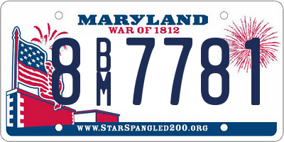 MD license plate 8BM7781