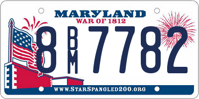 MD license plate 8BM7782