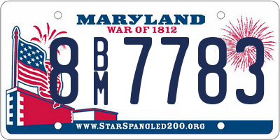 MD license plate 8BM7783