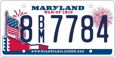 MD license plate 8BM7784