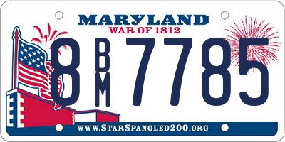 MD license plate 8BM7785