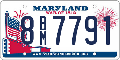 MD license plate 8BM7791