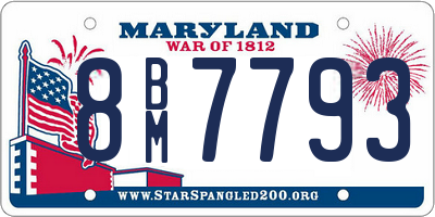 MD license plate 8BM7793