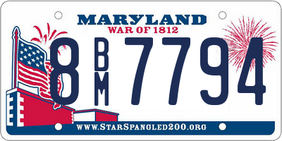 MD license plate 8BM7794