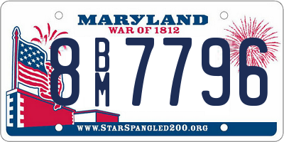 MD license plate 8BM7796