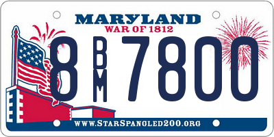 MD license plate 8BM7800