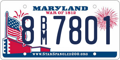 MD license plate 8BM7801