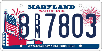 MD license plate 8BM7803