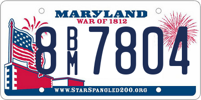 MD license plate 8BM7804