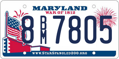 MD license plate 8BM7805