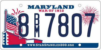 MD license plate 8BM7807