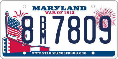 MD license plate 8BM7809