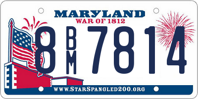 MD license plate 8BM7814