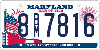 MD license plate 8BM7816