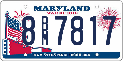 MD license plate 8BM7817