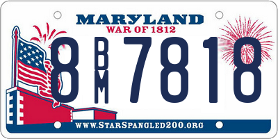 MD license plate 8BM7818