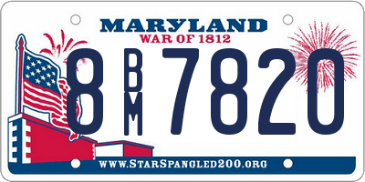 MD license plate 8BM7820