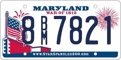 MD license plate 8BM7821