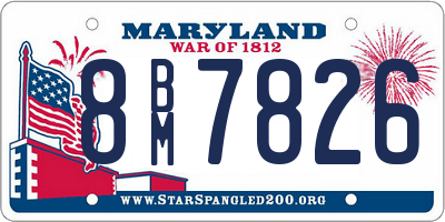 MD license plate 8BM7826