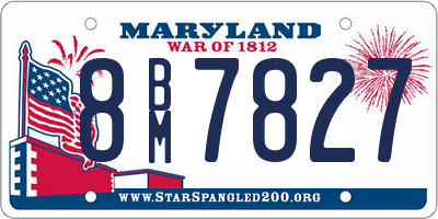 MD license plate 8BM7827