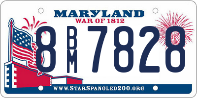 MD license plate 8BM7828