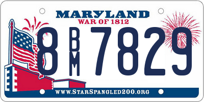 MD license plate 8BM7829