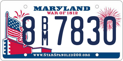 MD license plate 8BM7830