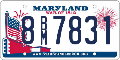 MD license plate 8BM7831