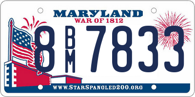 MD license plate 8BM7833