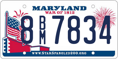 MD license plate 8BM7834