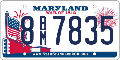 MD license plate 8BM7835