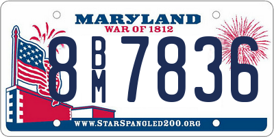 MD license plate 8BM7836