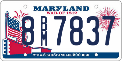 MD license plate 8BM7837