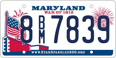 MD license plate 8BM7839