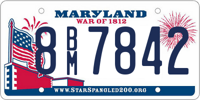 MD license plate 8BM7842