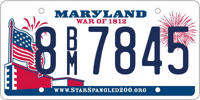 MD license plate 8BM7845