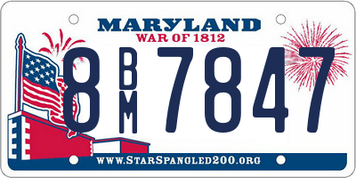 MD license plate 8BM7847