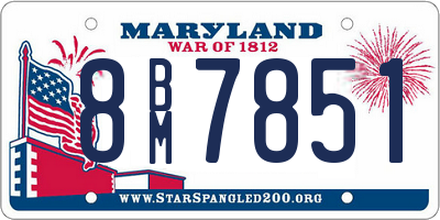 MD license plate 8BM7851