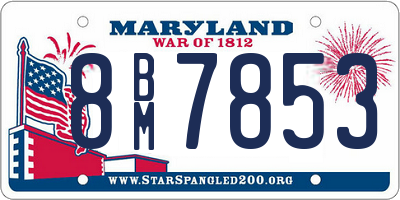 MD license plate 8BM7853