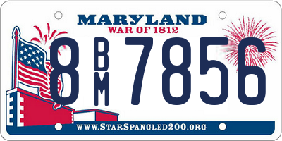 MD license plate 8BM7856