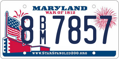 MD license plate 8BM7857