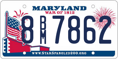 MD license plate 8BM7862