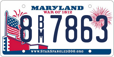 MD license plate 8BM7863