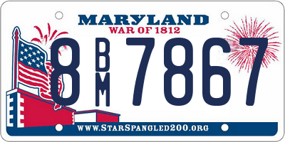 MD license plate 8BM7867